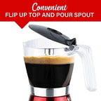 Brentwood TS-119R 550-Watt Cordless Electric Moka Pot Espresso Machine, 6-Servings (Red) - Image 5