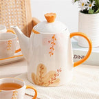 Water Pitcher Household Cold Kettle, Essential Ceramic Tea Set for Home, 8-piece Set, Creative Floral Tea Set, Souvenir Gift Water Jug - Image 5