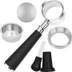 51mm Bottomless Portafilter 2 Ears Fits for Delonghi ECP3420, EC155, BCO430, EC260, and ECP3120, Espresso Accessories Kit includes Puck Screen, WDT Tool, Dosing Funnel, Double Shot Filter Basket by Vyranexa