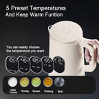 1.5L Electric Kettle Temperature Control, Cream White - Image 3