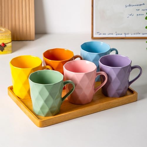 11 Ounce Porcelain Mugs, Set of 6, Tea and Cocoa Mug Set, Matte (Pink) - Image 5