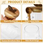 Suclain 3 Sets Glass Coffee Sugar Tea Canister Airtight with Lid 20 oz - Image 3