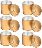 Kichvoe 6pcs Tea Tin Canisters with Airtight Double Lids, Metal Loose Leaf Tea Storage Containers, Small Kitchen Canisters for Coffee Sugar Candy, Rose Gold Matte by Kichvoe