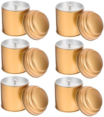 Kichvoe 6pcs Tea Tin Canisters with Airtight Double Lids, Metal Loose Leaf Tea Storage Containers, Small Kitchen Canisters for Coffee Sugar Candy, Rose Gold Matte by Kichvoe