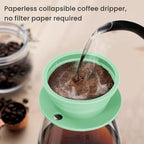 Travel Electric Kettle, Collpasible Portable Electric Kettle, Portable Tea Kettle + Paperless Travel Pour Over Coffee Maker, Collapsible Pour Over Coffee Dripper One Cup (Green) - Image 3