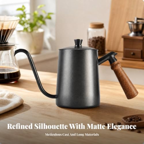 Pour-over Coffee Kettle Stream Direction Control Stainless Steel Gooseneck Pour-over Coffee Kettle Rust Resistant for Office Counters - Image 7
