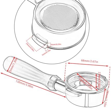 DIBTSA 58mm Bottomless Portafilter Compatible with Breville Dual Boiler BES920, Oracle BES980, Oracle Touch BES990, with Filter Basket and Puck Screen, Anodized Aluminum Handle, Black - Image 2