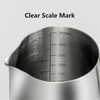 Milk Frother Cup Stainless Steel Coffee Milk Frothing Jug Stainless Steel Pitcher Latte Art Measurement With Pen Barista Accessories(600ml With Art Pen) - Image 5
