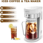 LITIFO Iced Tea Maker and Iced Coffee Maker Brewing System with 2.5-quart Pitcher, sliding strength selector for Taste Customization, Stainless Steel (White) - Image 2