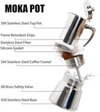 12 Cup Thickened 304 Stainless Steel Moka Pot & 20cm/7.9in Induction Cooker Adapter Plate Stainless Steel Heat Sink - Image 6