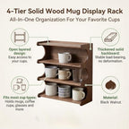 Vintage Coffee Mug Display Rack,3-tier Wooden Countertop Mug Organizer - Image 4