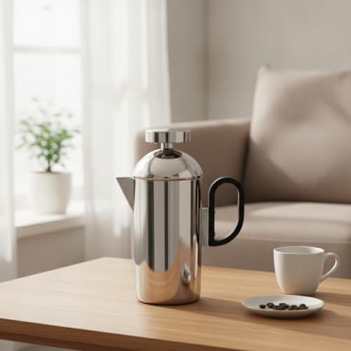 Coffee Pouring Kettle Stainless Steel Coffee Pot Carafe Pitcher Teapot With Internal Rustproof Build Polished Secure Lid Compact Design suitable for home minimalist style - Image 5