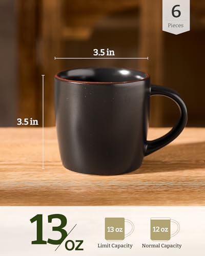 famiware Mercury Coffee Mugs 13 oz, Coffee Mugs Set of 6 with Handle - Image 4