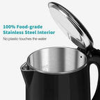 Secura Original Stainless Steel Double Wall Electric Water Kettle 1.8 Quart with Auto Shut-Off & Boil-Dry Protection, Black Onyx SWK-1701DA/HB-3227B - Image 3