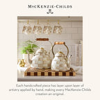 MACKENZIE-CHILDS Tea Kettle, 3 Quarts, Brown-and-White Mocha Check - Image 6