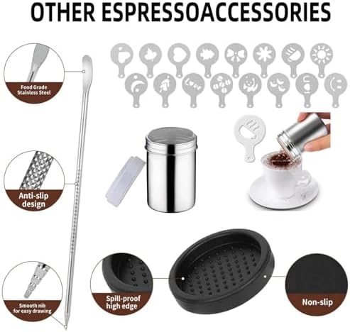 25PCS Espresso Accessories Kit 51mm Coffee Spring Tamper Set black - Image 6