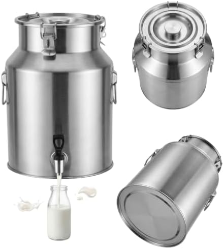 1-26 Gallon Stainless Steel Drink Dispenser Jug Milk Bucket with Faucet by Unknown