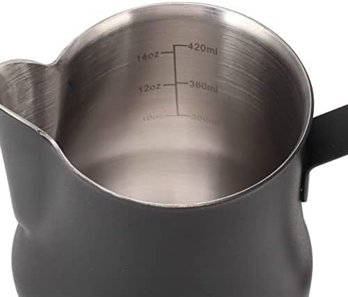 Metal Milk Frother Cup with Scale, 304 Stainless Steel Milk Frothing Pitcher, Latte Cup for Home Office Cafe Hotel (Matte Black 550ml) - Image 7
