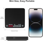 Digital Coffee Scale with Timer, 2kg/0.1g High-Precision Espresso Scale, Portable Rechargeable Mini Kitchen Scale with LED Display, Auto Timer & USB Charging - Image 4
