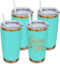 20 oz Tumbler Bulk Stainless Steel Tumblers with Lids and Straws MintGreen by MetalyaTumblers
