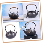 Iron Teapot Japanese Tetsubin Teapot Cast Iron Stovetop Kettle with Infuser Tea Pots for Loose Tea Glass Water Pitcher Vintage Teapot Stovetop Vintage Tea Pot Office Meta, - Image 7