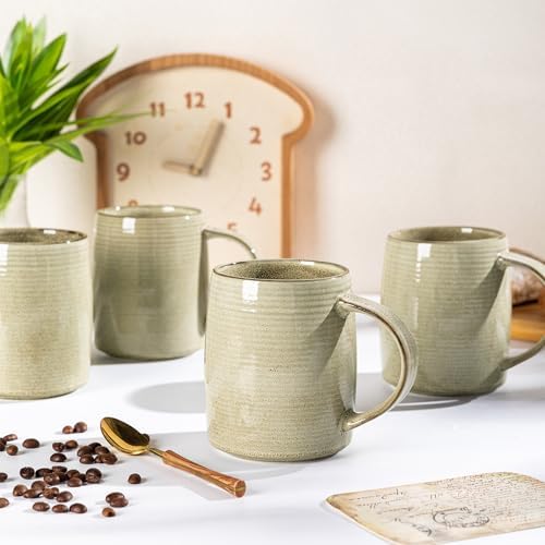 GBhome Large Coffee Mugs Set of 6, 18oz Handmade Ceramic Coffee Mugs Set with Gradient color for Latte/Tea/Beer/Hot Cocoa, Dishwasher & Microwave Safe, Khaki - Image 6