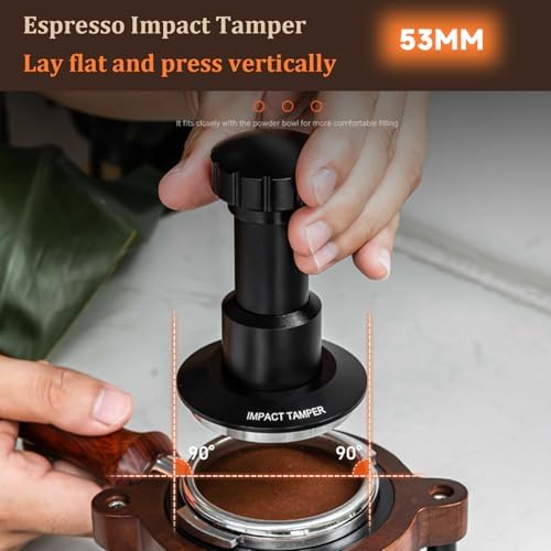 53mm Espresso Tamper,Impac Coffee Tool Espresso,Compatible with Breville Portafilter 54mm,30lb,316 Stainless Steel. (53MM Black) - Image 2