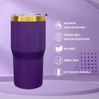 20 oz Tumbler Bulk Stainless Steel Tumblers with Lids and Straws Purple - Image 3
