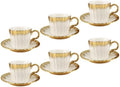 Turkish Coffee Cup Set of 6 with Saucers,3.5oz Ottoman Style by YCWF