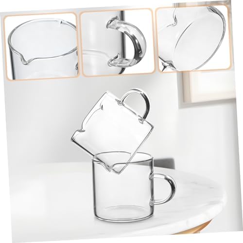 DECHOUS 6pcs Modern Espresso Cups Glass Mugs Dual Spout Design Small Pitchers for Coffee Syrup for Daily Use - Image 2