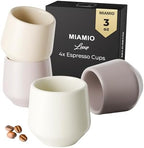 MIAMIO - Espresso Cups Set of 4 / Mug, Ceramic (3oz) - Luxe (Cream Rose) by MIAMIO