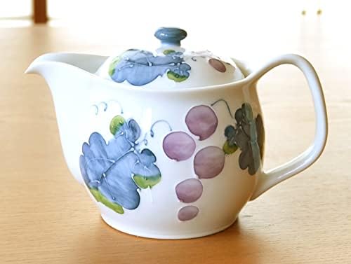 Japanese Tea set Arita Imari ware Made in Japan Ceramic 6 pcs Porcelain 1 pc Tea Pot and 5 pcs Cups for Green Tea Muscat Grape - Image 2