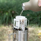 Coffee Filters Stainless Steel Coffee Filter Holder Reusable Outdoor Tea Filters Dripper Baskets Coffee Ear Drip Filter Paper Bag Shelf - Image 5