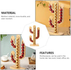 Cactus-shaped Bamboo Coffee Capsule Holder Rack for Office Bar Decor - Image 5