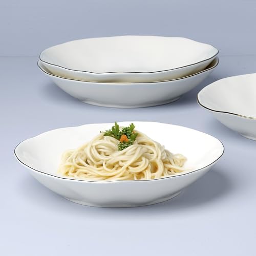 Lenox Blue Bay White Porcelain Pasta Bowl Set for 4, 24oz - Image 4