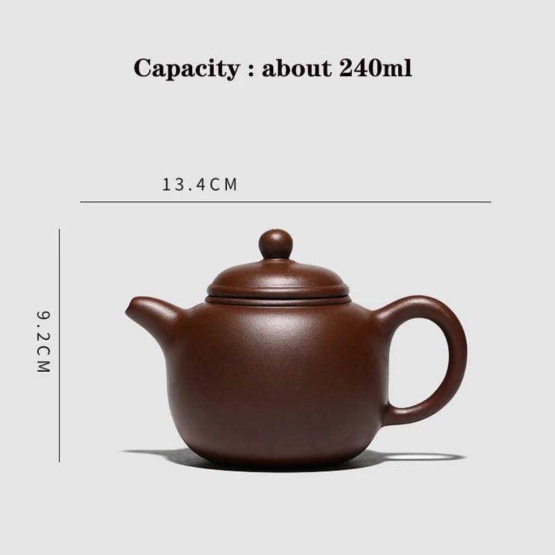 Tea Pots For Loose Tea Chinese Creative Purple Clay Kettle, Household Tea Maker, Portable Travel Teapot, Tea Kettle, Handmade Tea Ceremony Supplies 240ML Tea Infuser Pot - Image 2