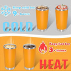 20 oz Tumbler Insulated Tumblers Stainless Steel Coffee Mug,Orange 12PCS - Image 4