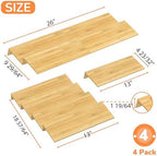 AMBIRD Bamboo Spice Drawer Organizer with Non-slip Mat, 4 Tier Jar Spice Rack Tray 13'',Seasoning Organizer for Kitchen,Cabinet,Drawers,Countertop - Image 2