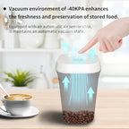 Vacuum Coffee Canister&Food Storage Container with One-click vacuum, Preserves Freshness for Weeks, 12oz Food-grade PC Coffee Vacuum Canister for Ground Coffee & Beans Or spices-white - Image 2