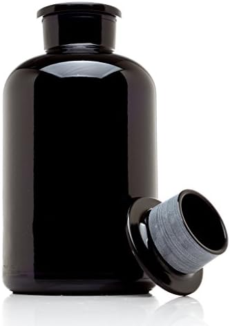 Infinity Jars 2L (68 Fl oz) Black Ultraviolet Blocking Glass Apothecary Jar Airtight Smell‑Proof Refillable Container for Herbs, Spices, Tea & Essential Oils 3-Pack - Image 2