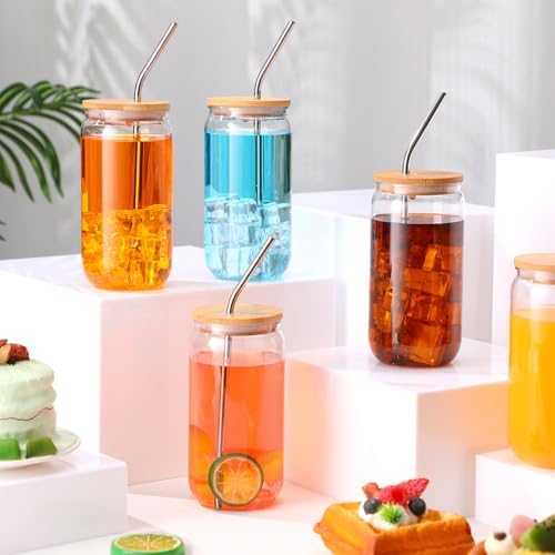 Plastic Mason Jar Cups with Lids and Straws, 16 oz, Clear, 8 Pcs - Image 6
