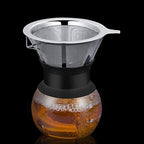 Coffee Filters Reusable Double Layer Coffee Filter Stainless Steel Cone Baskets Mesh Strainer Pour Over Dripper Tools - Image 3