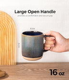 GBhome Coffee Mugs Set of 6, 16 oz Blue Coffee Cups with Large Handle - Image 3