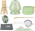 Matcha Whisk and Stand Set,Tea Spoon Ceramic Bowl Kit for Traditional Tea Ceremony by Irishom