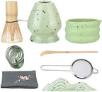 Matcha Whisk and Stand Set,Tea Spoon Ceramic Bowl Kit for Traditional Tea Ceremony by Irishom