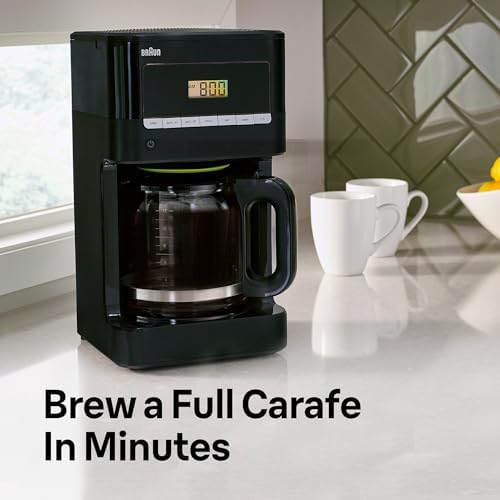 Braun Brew Sense 12 Cup Drip Coffee Maker - Pause & Pour Mid Brew, Programmable Coffee Machine with 24-Hour Timer & Clock, 1-4 Cup Functions, Self Clean, Auto Shutoff, Removable Filter Basket, Black - Image 2