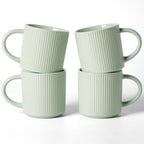 famiware Coffee Mug Set of 4, Star 12 oz Ceramic Mugs Cups Set with Handle by Famiware