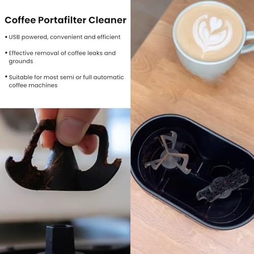 Coffee Portafilter Cleaner, Espresso Machine Coffee Maker Handle Cleaner with Brush and Scraper for Semi Automatic and Full Automatic Machines - Image 2