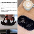 Coffee Portafilter Cleaner, Espresso Machine Coffee Maker Handle Cleaner with Brush and Scraper for Semi Automatic and Full Automatic Machines - Image 2