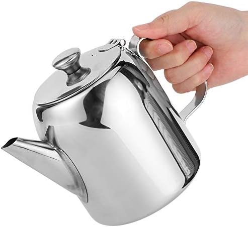 32oz Stainless Steel Teapot, Stovetop Kettle for Pour Over Coffee and Tea, Induction Compatible with Non Drip Spout Serving Teapot for Home Office Restaurant Hotel Travel Camping Use by Tomotato